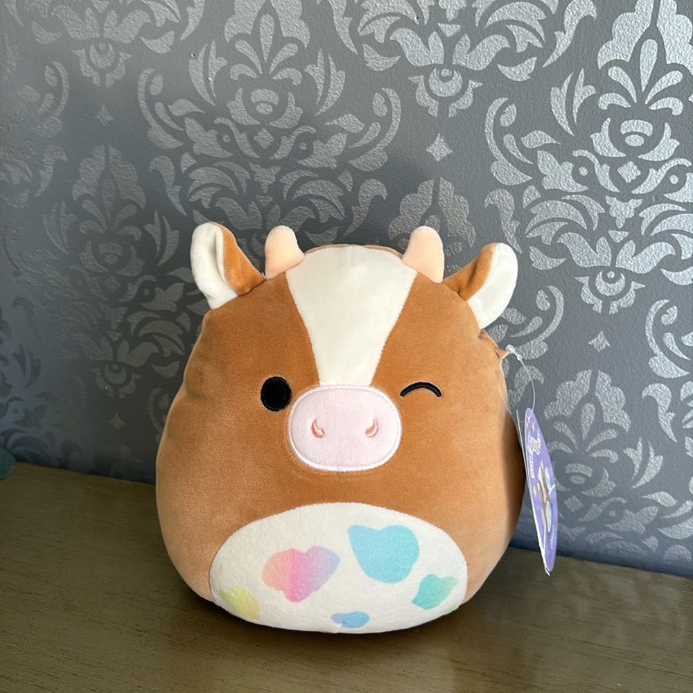 8” Squishmallow Griella the Cow Plush Toy with tag stuffed animal plushy